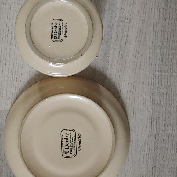Denby teacups/saucers set of 5 - Picture 2 of 4